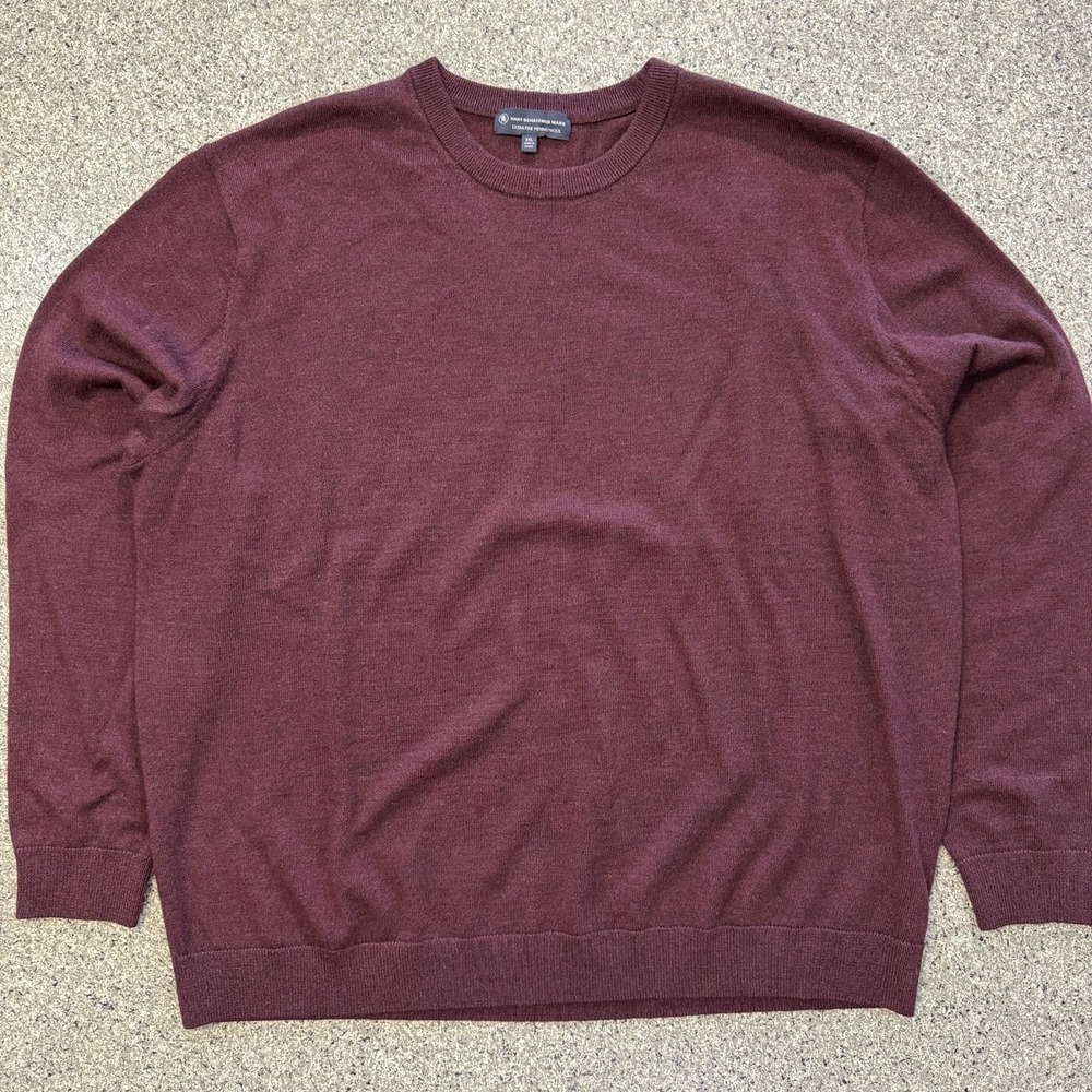 Hart Schaffner Marx Extra Fine Merino Wool Sweater Mens XXL Burgundy Crewneck